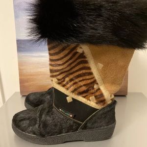 Pajar women’s Boots 6.5 Mint Animal Print Italian